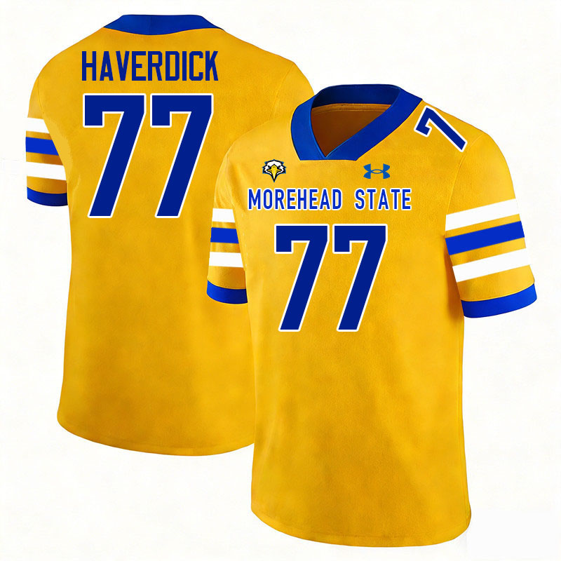 Morehead State Eagles #77 Dave Haverdick College Football Jerseys,Uniforms-Gold